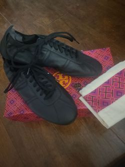 Tory Burch Black Leather Sneakers