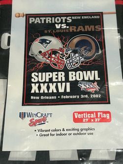 Super Bowl XXXVI Patriots vs Rams WinCraft Flag
