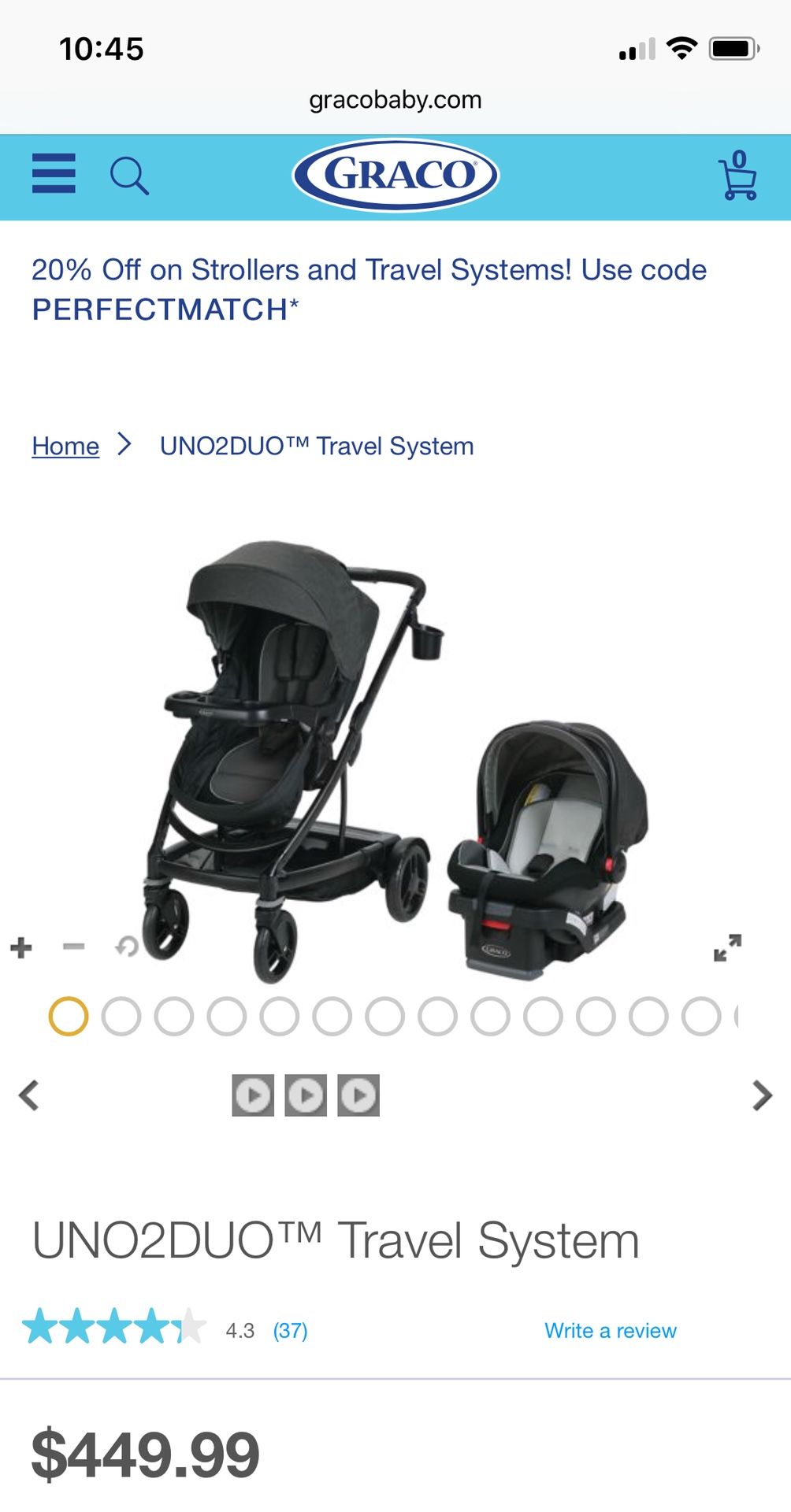 Graco uno2duo travel system with snugride snuglock 35 discount