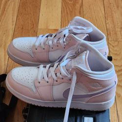 Jordan 1 Mid Pink wash Nike Shoes 7Y