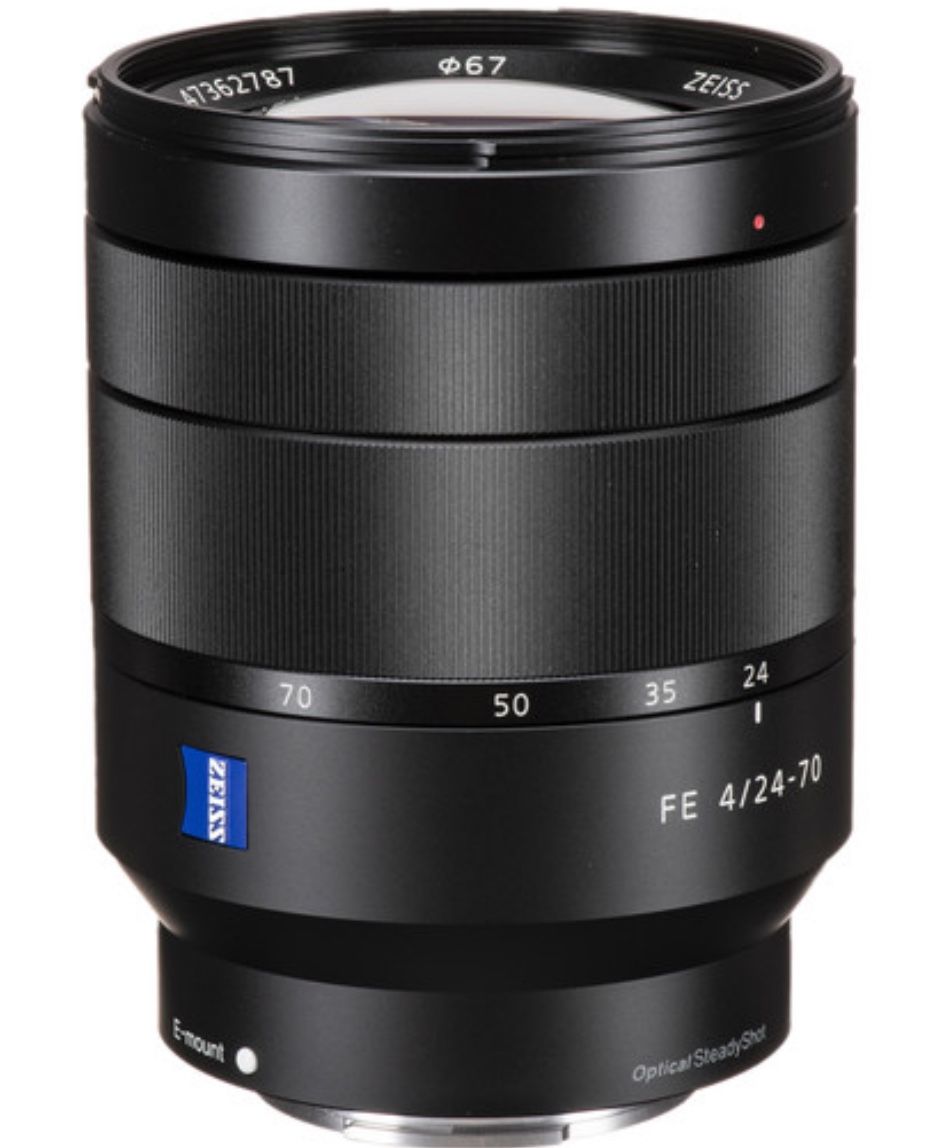 Sony 24-70mm f/4 Vario-Tessar T FE OSS Interchangeable Full Frame Zoom Lens. In new condition. Comes as shown.