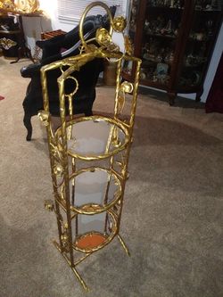 Beautiful vintage Italian Florentine mirrored shelf 45"