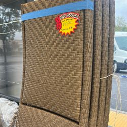 Seagrass Woven Chaise Lounge with Wheels