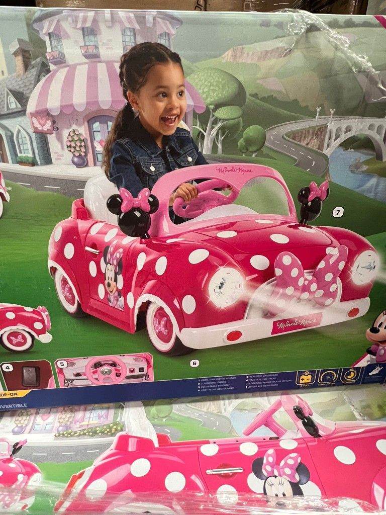 Huffy Mini Mouse Convertible Car 6-Volt Electric Ride-On