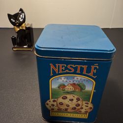 Nestle Vintage 1989 Tall Morsels Collectible Tin, 4 X4x6.5”