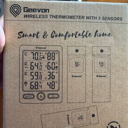 Wireless Thermometer w/ 3 Sensors – Monitor Multiple Rooms