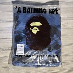Bathing Ape Bape Blue Full Zip Hoodie Size XXL