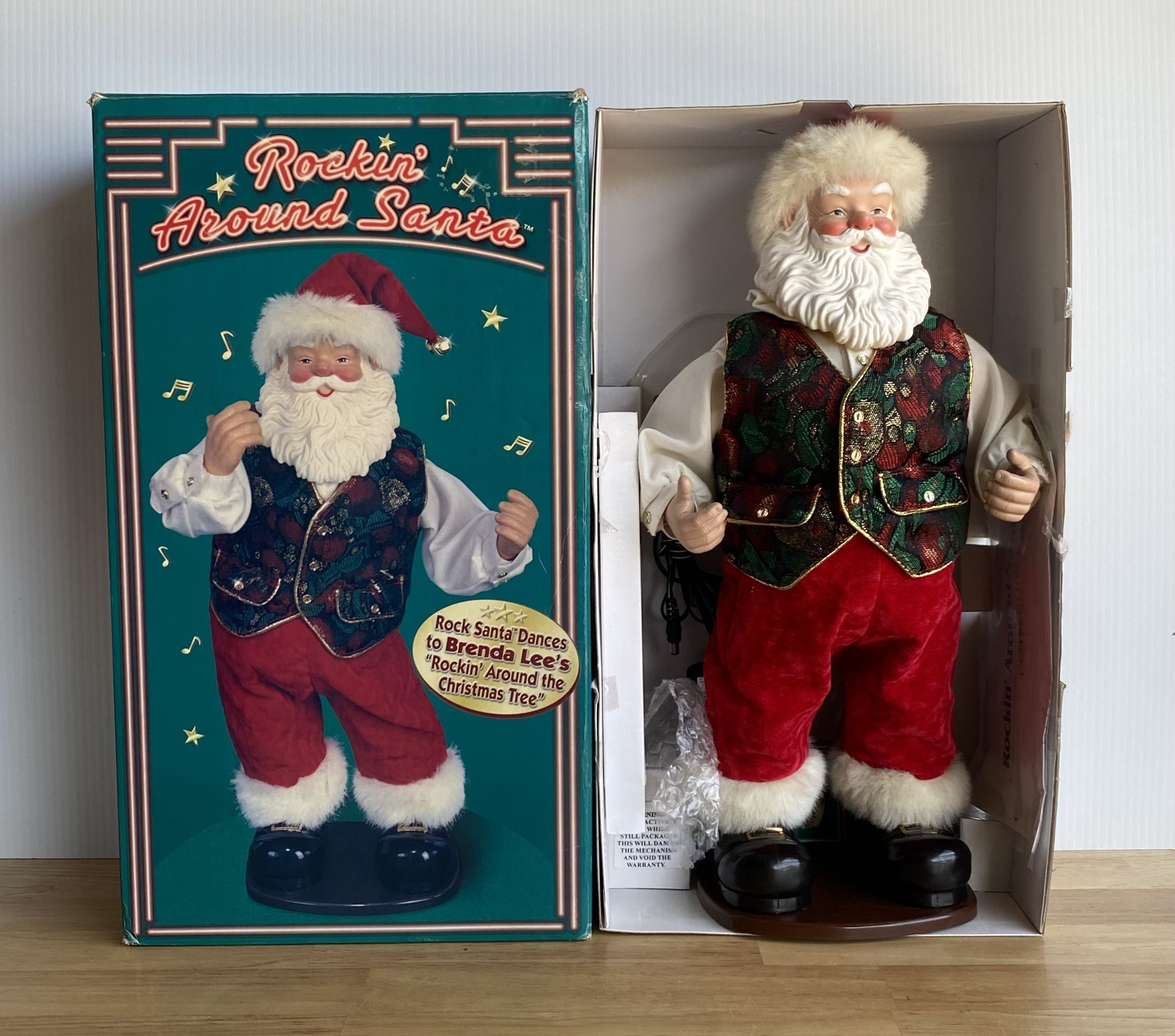 Vintage 1999 Rockin’ Around Santa Claus Dancing Christmas Music Brenda Lee With Box WORKING
