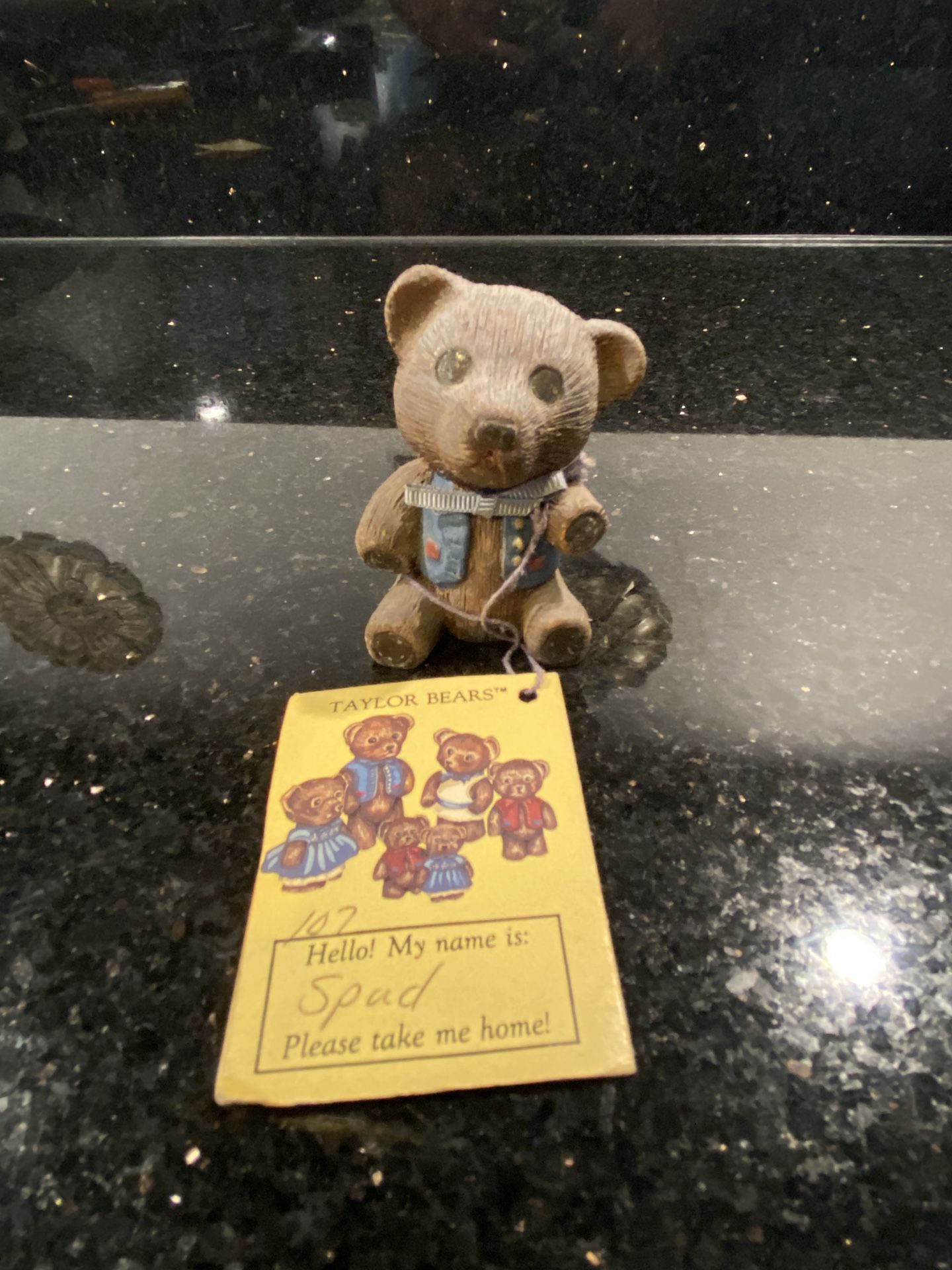 SPUD Figurine from Taylor Bears Collection Vintage Handmade & Painted Ceramic 3”