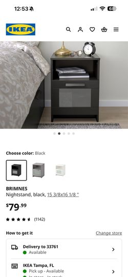 IKEA brimnes black nightstand table