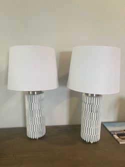 Set of two white lamps