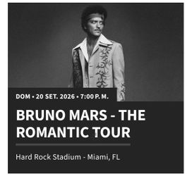 3 Tickets - Bruno Mars - Raye - Miami - Sept 20