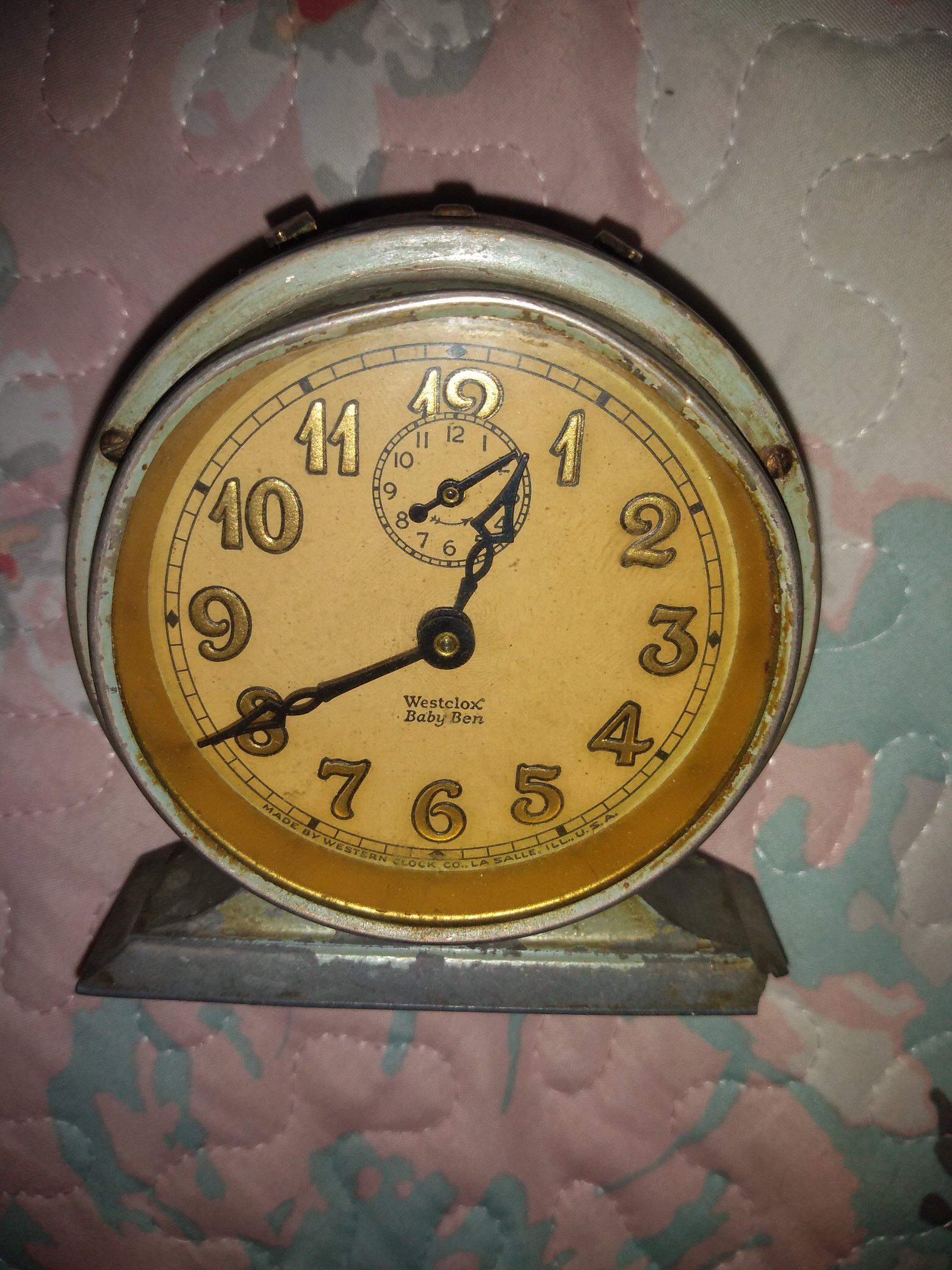 Antique working wind up BabyBen alarm clock