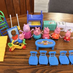 Peppa Pig Dino Park Figures and Playset 6 figures authentic furniture