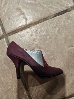 Burgundy Suede Stiletto Heel Pump