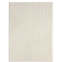 8-10 Solid Cream Color With Curving Rug 