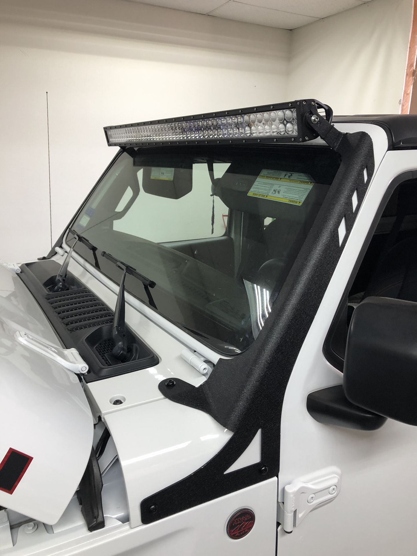JL LED Light Bar Upper Windshield Mounting Bracket & 50" LED Light Bar fits Jeep Wrangler JL 2018 2019