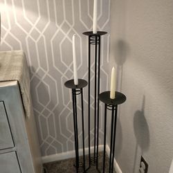Floor Candle Holders Set Of Three 39" And 30" Tall