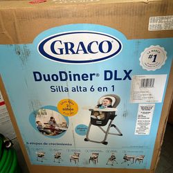 Graco DuoDiner DLX 6-in-1 High Chair - Britton: Adjustable Height, Wheels, 5-Point Harness
