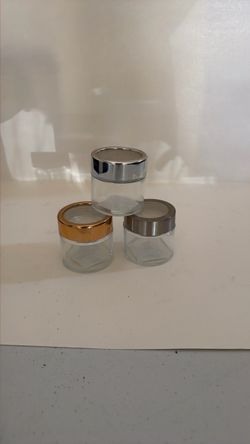 Small Clear Jars with Metallic Lids – Set of 3