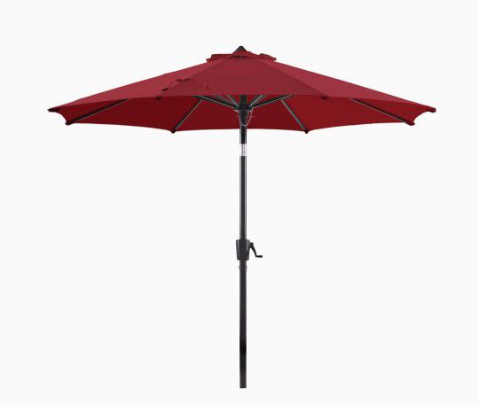 Bluu 6.6ft × 9.8ft Rectangular Olefin Market Umbrella With Crank And Tilt Red New 
