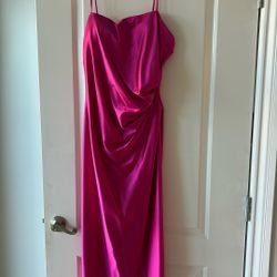 Pink Long Dress Satin 
