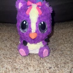 Hatchimals HatchiBabies Purple Interactive Toy Baby Bird Spin Master Works. Has a stain on back. Hair is a lil matted