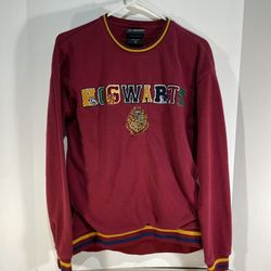 Harry Potter Hogwarts Sweatshirt Mens Extra Small Red Varsity Letter Embroidered