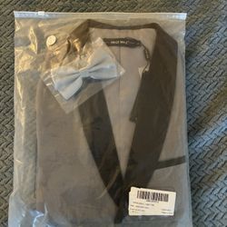 Brand New Men’s 3-Piece Suit Set — Vest + Dress Pants + Bow Tie (Light Grey)