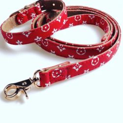 DESIGNER DOG COLLARS WITH MATCHING LEASHES FOR SMALL BREED DOGS !! 