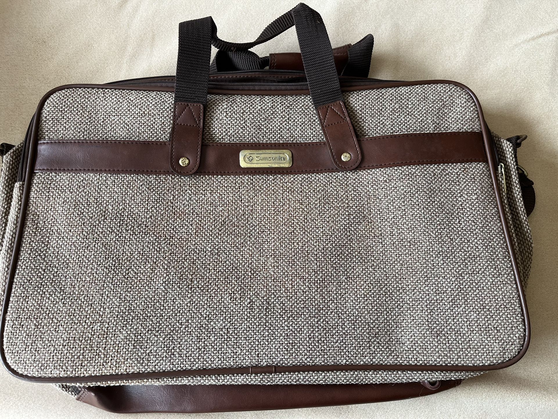 Samsonite Vintage Tweed Travel Bag Or Briefcase