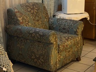 Floral Upholstered Accent Armchair