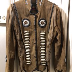 Suede leather Indian Jacket Size Medium  bought in Cherokee North Car