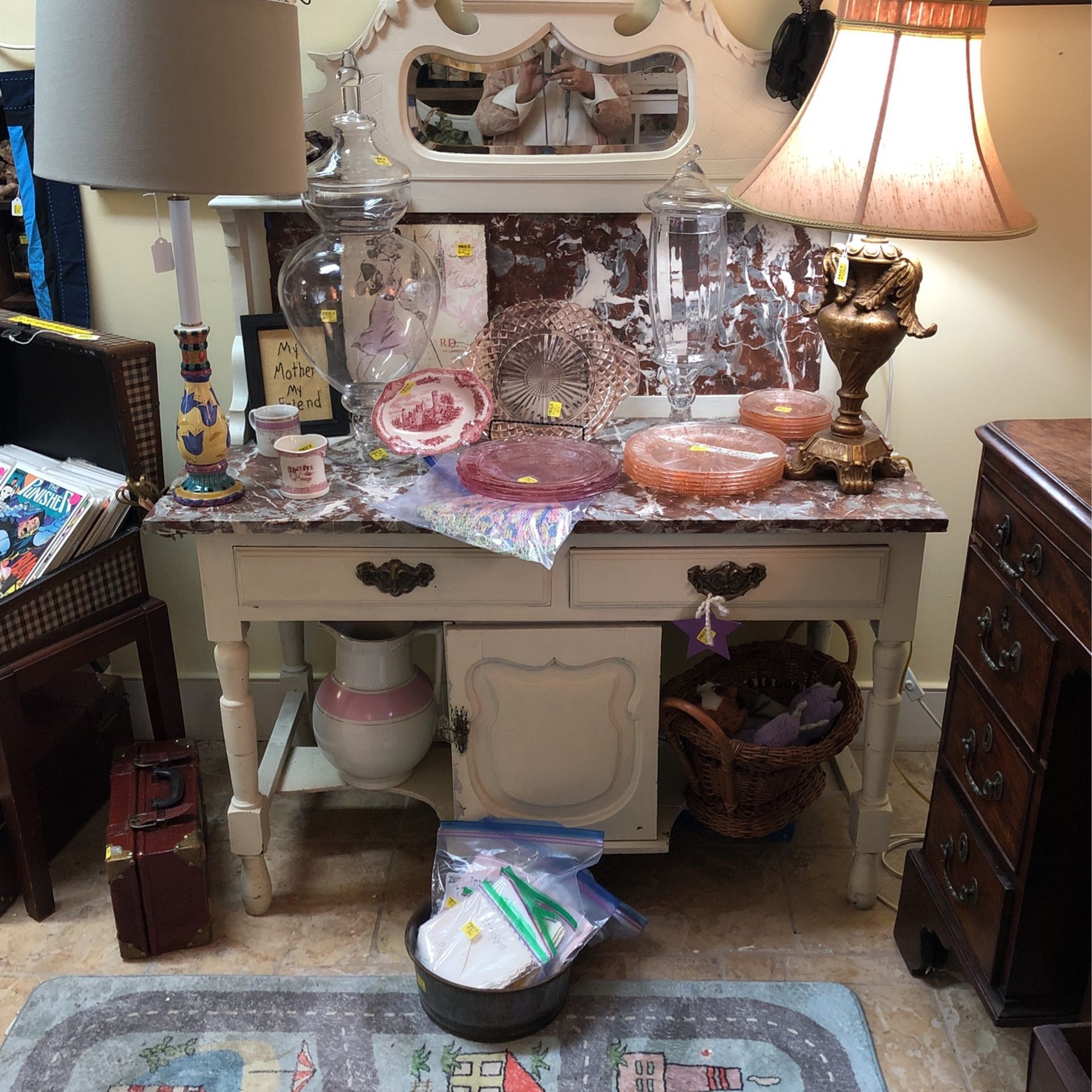 Vintage Marble Top Washstand