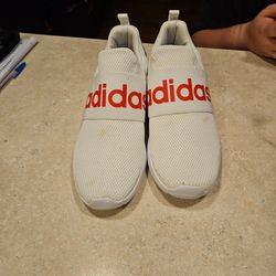 Adidas Slip On White And Red Slip On Tennis Shoes 