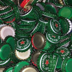 105 classic and Vintage Inspired Bottle Caps mostly Heineken 