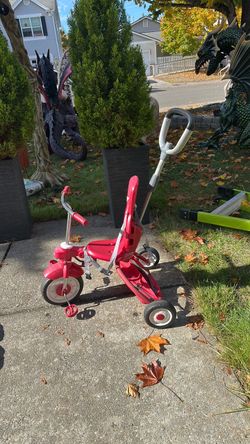 Red Kids Tricycle with Parent Push Handle
