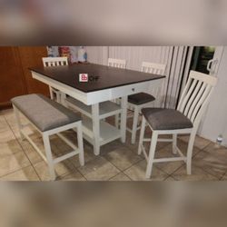 6 Pc counter height  dining table set