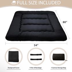 MAXYOYO Japanese Floor Mattress Futon Mattress Full Size, Shikibuton Tatami Mat Floor Bed, Roll Up Foldable Mattress Topper, for Guest Camping RV