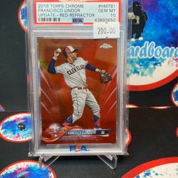 2018 Topps Chrome Update Francisco Lindor Red Refractor/25 PSA 10