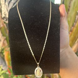 14K Tri Color Virgin Mary 