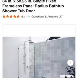 Frameless Bathtub / Shower Panel (34” X 58.25”)
