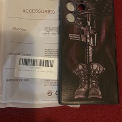 Samsung Galaxy S22 Ultra Soldier American Flag Phone Case