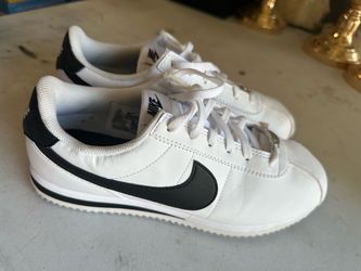 Nike Cortez White and Black Sneakers size 6 1/2