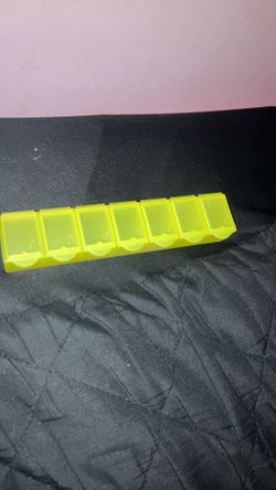 Transparent Yellow Pill Organizer Reminder Box with Embossed Letters & Braille
