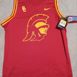 New Men's Size Small USC Tommy Trojan Basketball Jersey Red Williams Bush Allen