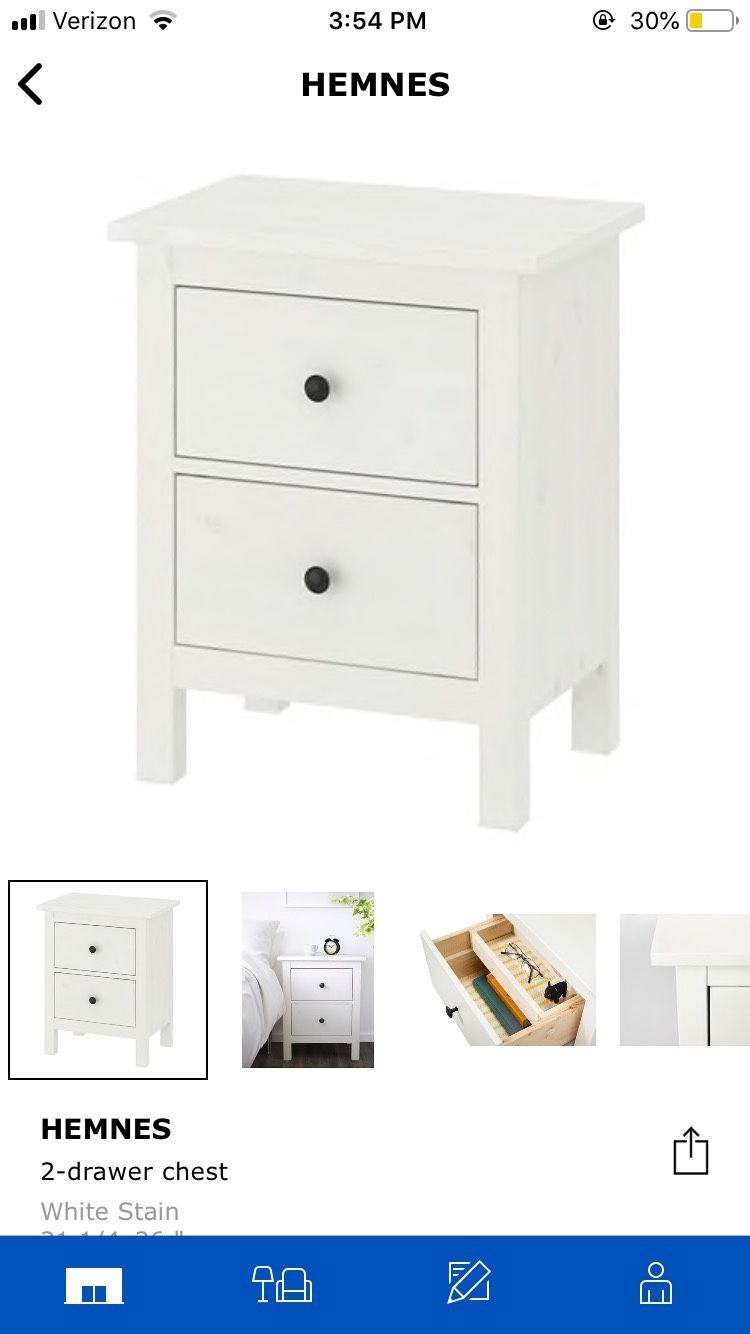 (1) Brand New Wooden White Bedside Table
