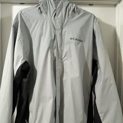 Men’s Columbia Rain Jacket (large) Grey/Black