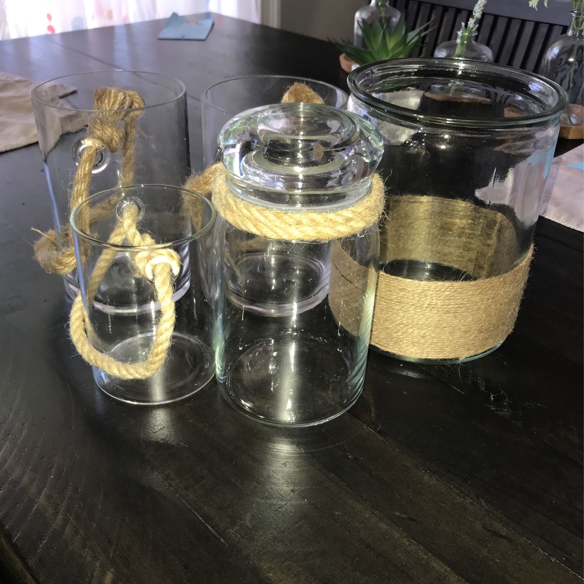 Nautical Theme 5 Crystal/ Glass Jars
