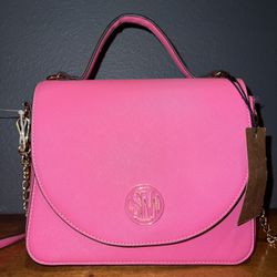 Steven Madden Safianno Cross Body Purse Pink And Gold New With Tags Hand Bag 